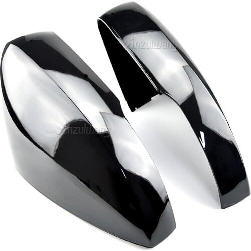 2Pcs For Volkswagen VW Polo MK5 6R 6C ABS Side Rear view Mirror Cover Replacement Shell Trim Black Side Mirror Caps Accessories