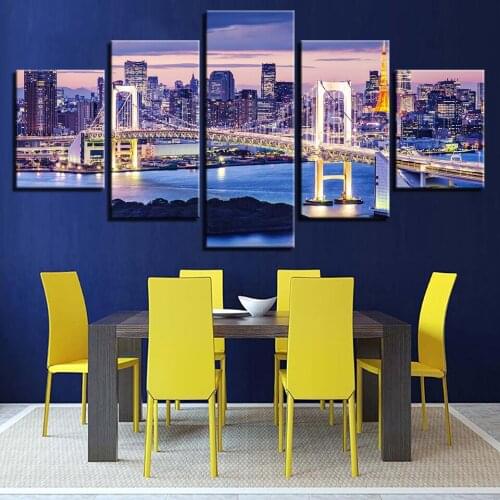Wall Art 5 The City Of Sydney Night View Home Paintings Modular Pictures Canvas Decor Modern HD Printed Posters Living Room