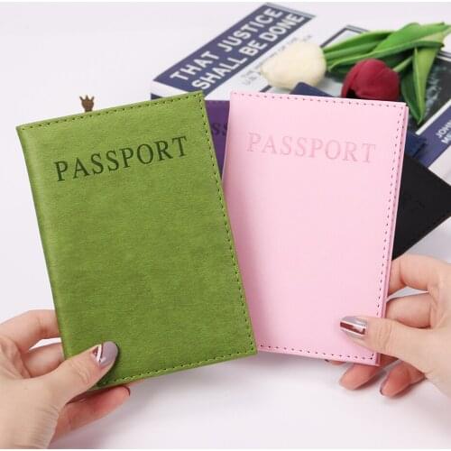 9 Colors New PU Women Passport Holder Couple Models Girls Travel Passport Storage Cover Unisex Card Case Man Card Holder