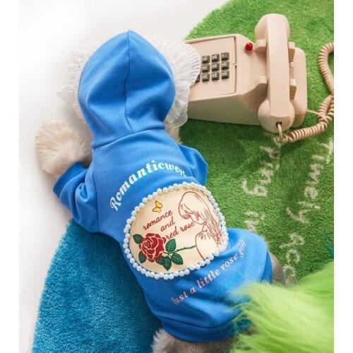 Pet Dog Clothes for Small Dogs Hoodies for French Bulldog Yorkies Outfit Puppy Coat Clothing Pet Dog Accessories with Lace Hood