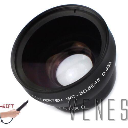 Gift! 30.5MM 0.45X Thread lens Magnification Telephoto Tele Converter Lens For Canon NIKON PENTAX DSLR SLR Camera (black)