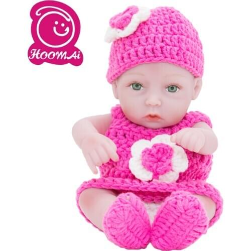 Handmade Cute Mini Bebe Reborn Baby Doll 10" Full Silicone Vinyl Lifelike Baby Reborn Toy Childrens Day Kids Xmas Gift 25CM