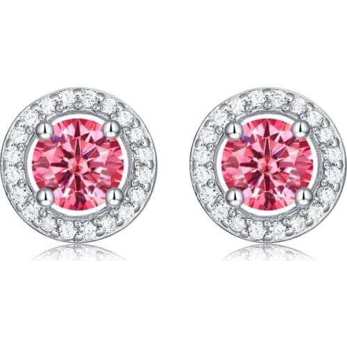 Real 0.5-1 Carat D Color Moissanite Stud Earrings For Women Top Quality 100% 925 Sterling Silver Sparkling Wedding Jewelry