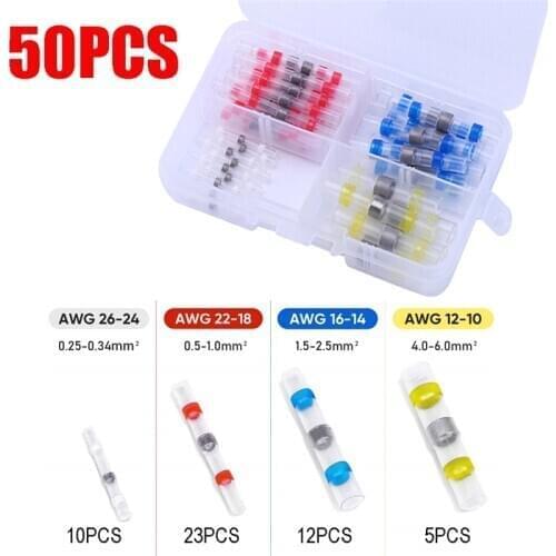 10Set Solder Seal Wire Connectors,Self-Solder Heat Shrink Butt Connector Waterproof Insulated Splice Wire Terminals Wholesale X2