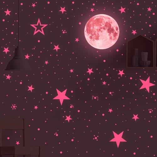 Home Cool Decoration Star Wall Sticker Bedroom Moon Wall Stickers