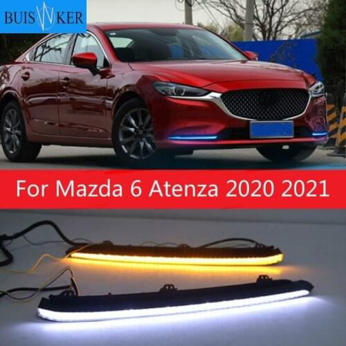 LED Daytime Running Light For Mazda 6 Atenza 2020 2021 Car Accessories Waterproof ABS Day Light 12V DRL Fog Lamp Decoration