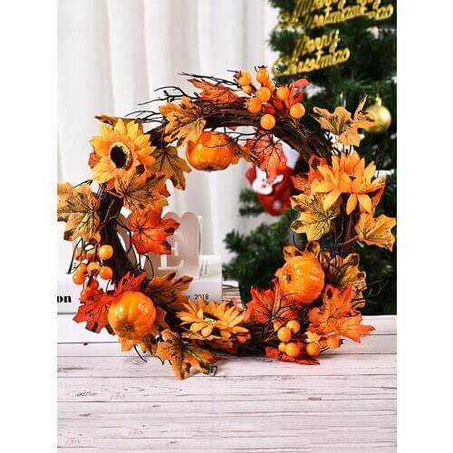 Hanging Flower Wreath Realistic Xmas Three for Home Festiva Party Decoration Props Flower Garland Drop Ornaments Wreath