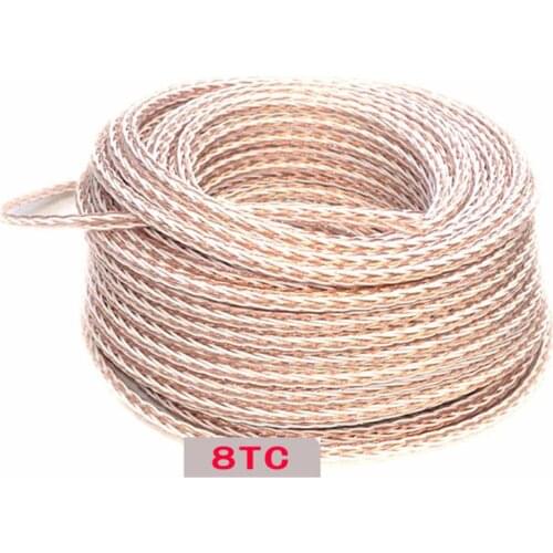 High Quality Per Meter HIFI 8TC 7N OCC Pure Copper Speaker Cable Hi-End Audio Speaker Wire Loudspeaker Cable