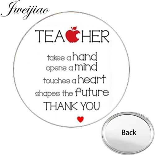 Youhaken Teachers Gift One Side Flat Mini Pocket Mirror Thank you teacher Portable Makeup Vanity Hand Travel Purse Mirror