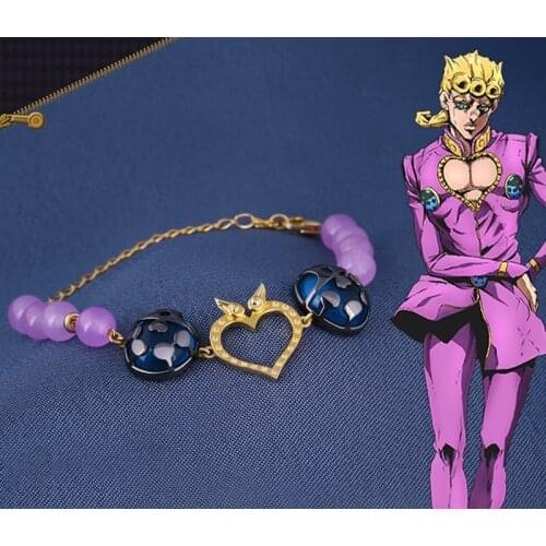 Anime Bizarre Adventure Giorno Giovanna 925 Silver Gold Plating Bracelet Agate Cosplay Accessories Girls Christmas Gifts