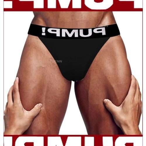 1Pcs Cotton Quick Dry Sexy Underwear Men Jockstrap Low waist Underpants Briefs Men Bikini Gay Mans underwear Male Funny