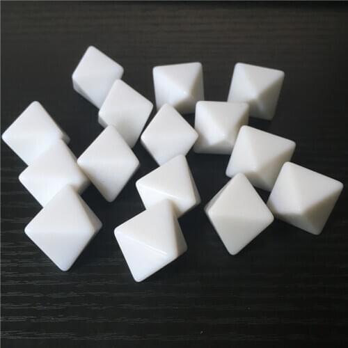 10Pieces Side length 18mm D8 White Blank Dice 8 Sides Dices For Board Games DTY Game Accessories