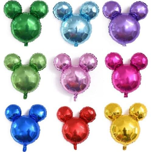 10pcs Mini Head Mouse Aluminum Foil Balloons Air Globos Baby Shower Birthday Party Decoration Balons Supplies Toys Party Decor
