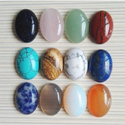 12x16mm Natural Assorted stone mixed Oval CAB CABOCHON beads for Jewelry making wholesale 50pcs/lot free shipping