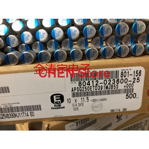 20PCS APSG250ETD391MJB5S NIPPON PSG 25V390UF 10X11.5 Motherboard Solid Capacitor 390uF/25V CHEMI-CON Aluminum shell electrolysis