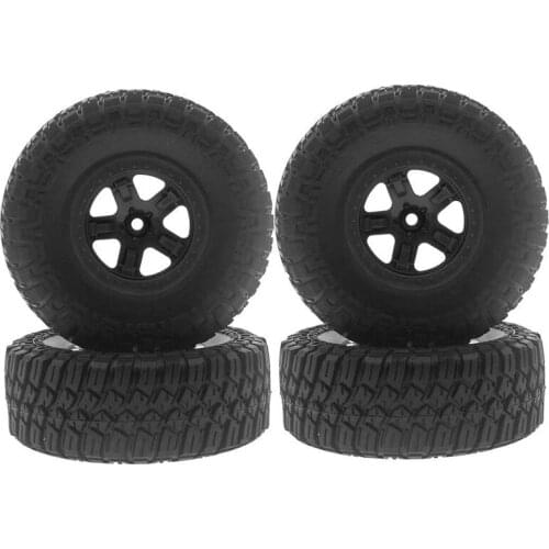 4PCS 120MM RC Car Rubber Tires Wheel Rim Set for 1/10 Short Course Truck Traxxas Slash Tamiya HPI Kyosho Redcat ARRMA