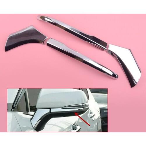 4pcs/Set ABS Chrome Car Front Rearview Mirror Cover Trim Strip Decoration Fit for Toyota Highlander 2020 2021