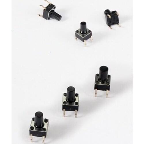 500PCS/Lot 6x6x9MM 4PIN Tactile Tact Micro Switch Touch Button Self-reset Button 6*6*9mm Plug-in keys button DIP