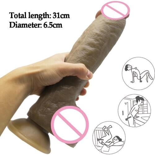 2020 New Big Dick Realistic Dildo Flexible Penis Sex Tous Female Masturbation 32*6.5cm Anal Dildo Suction Cup Sex Toy For Women