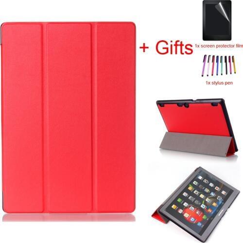 Funda Case For Lenovo Tab 2 A10 70F Leather Case Cover For Tab2 A10-70 70 A10-70F A10-70L A10-30 X30F 10.1'' Tablet +Film+Pen