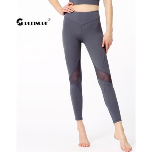 CHRLEISURE Peach Hip Yoga Pants Mesh High Waist Hip Lift Sport Leggings Running Breathable Quick Dry Gym Fitness Sportswear