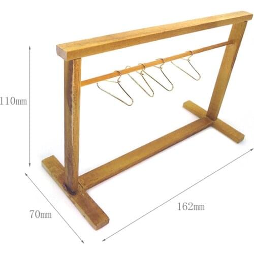 Wood Dollhouse Clothes Drying Laundry Rack 1/6 1/12 Playset Pretend Play