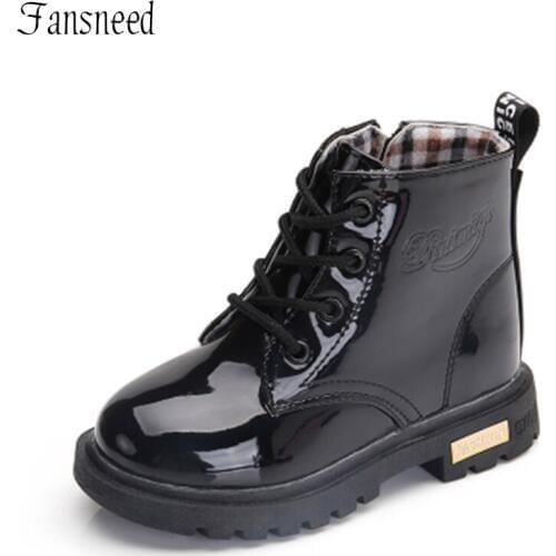 Childrens shoes girls boots childrens boots autumn and winter cashmere waterproof boys snow boots