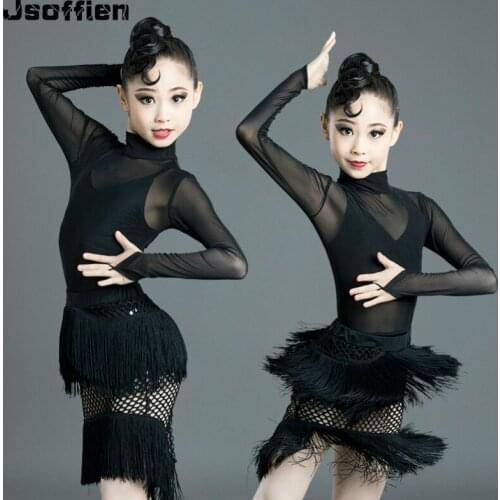 Children Professional Latin Dance Dress Modern Ballroom Dance Wear Girl Sexy Vestido Tanggo Waltz Practice Skirt Salsa Costume