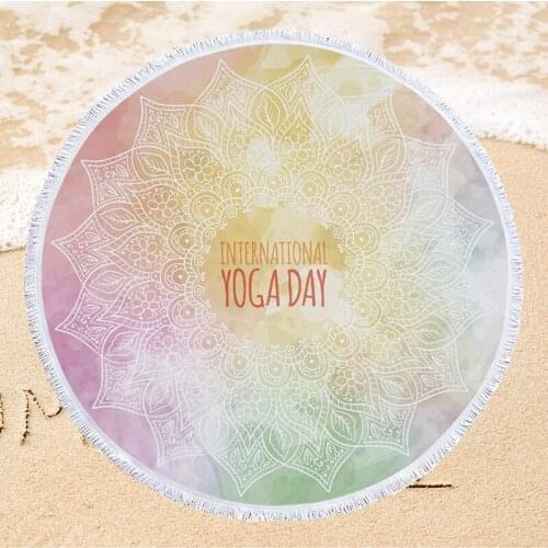 Religion Series Home Round Yoga Blanket 150cm Microfiber Outdoor Summer Beach Towel Men Women Swimming Bath Towel