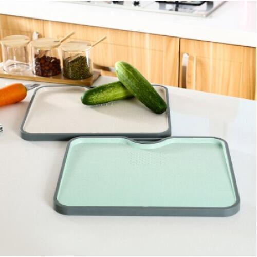 Eco Wheat Straw Cutting Board Rectangle Gourmet Chopping Board With Grinding Garlic Tool Cooking Kitchen Gadgets Accessories