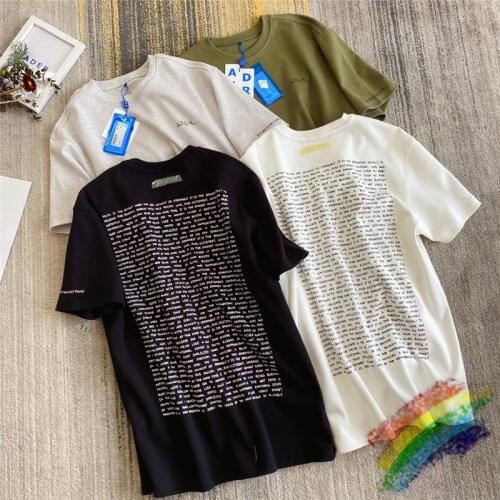 2021ss Adererror T-Shirts Men Women 1:1 Best Quality Summer Style Full Of Letters On The Back Ader Error T Shirt