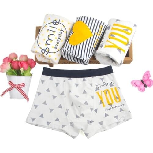 Cotton Childs Boxer Briefs Breathable Children Cartoon Underwear Pants Random Color 1-11Y