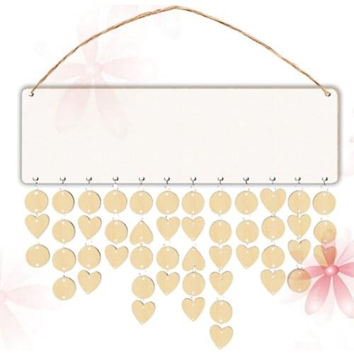 Birthdays Calendar Set Blank Hanging Plaque DIY Wood Slices Pendant Wall Birthday Reminder