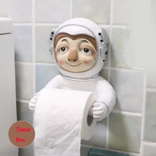 Outer space Sloth Tissue Box Durable Wall Hanging Mounted Bathroom Cartoon Toilet Paper Tissue Roll Paper Holder