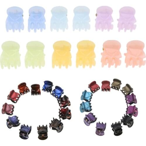 Mini Hair Claw Clips for Womens Girls No-Slip Grip Small Hairpin Clamps of 12pcs