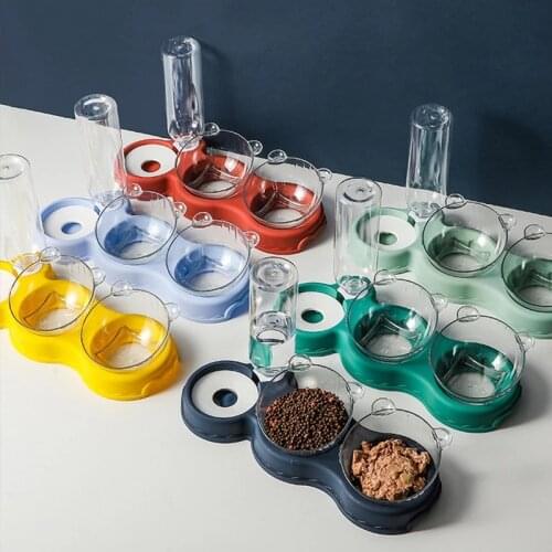 3 -in-1 Cats Food Bowl For Dry Wet Food and Water Dog Cat Feeder Bowls Drinking Bowl Dispenser Feeder For Small Dog Pet supplies