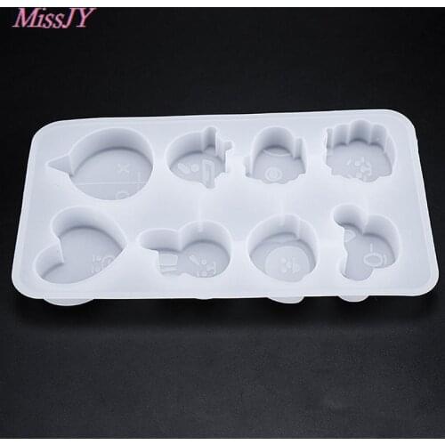 Cartoon Silicone Mold For Resin Handmade Soap Key Chain Mould Forms For Baking Fondant Candies Molds Plaster Clay