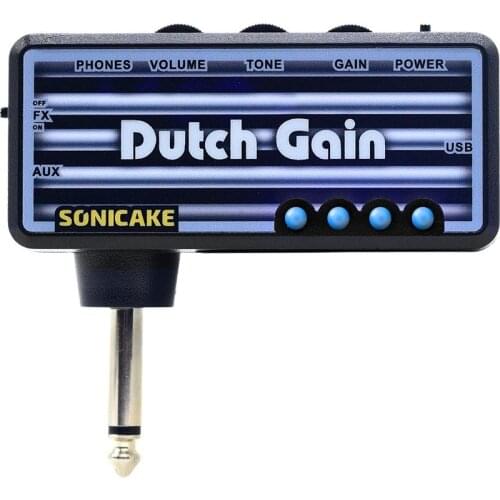 Sonicake Dutch Gain Electric Guitar Plug Headphone Amp Mini Portable USB-chargeable Amplifier the Massive Pre-amp Distortion