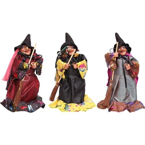 New Design 3PCS Fashion Party Props Witch Doll Halloween Witch Scene Decoration Small Gift Party Home Decoration Accessories