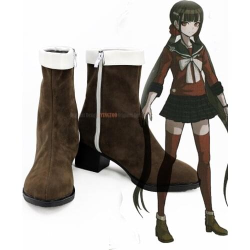 Danganronpa Maki Harukawa Shoes Cosplay Danganronpa V3 Killing Harmony Harukawa Maki Cosplay Boots Brown Shoes Custom Made