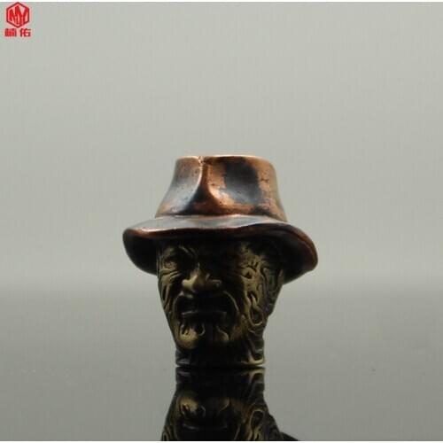 Outdoor EDC Tool Flashlight Paracord Pendant Personality Retro Cow Raising Ami Kaji Locomotive Denim White Copper Knife Bead