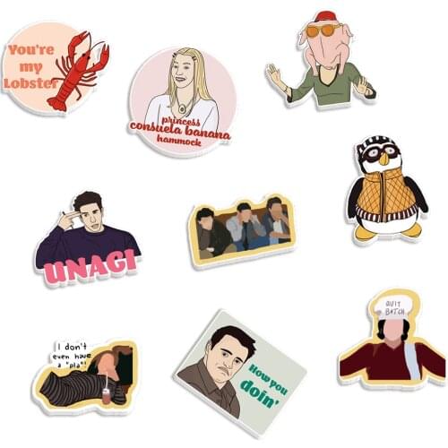 Custom Acrylic Friends Pattern Printed Planar Resins DIY Craft For Home Decoration Accessories 30pcs