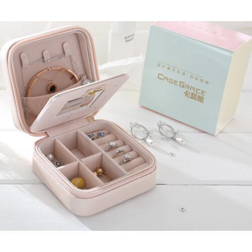 Portable jewelry bag, leather jewelry box, multiple large-capacity jewelry boxes, jewelry storage box