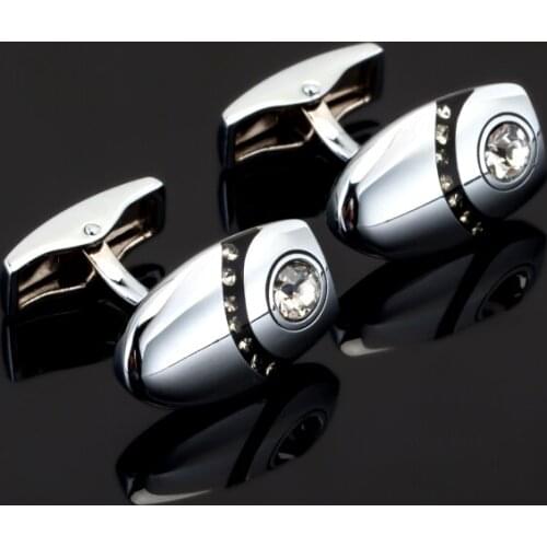 Luxury Men white Crystal Cufflinks High Quality Lawyer Groom Wedding Cufflinks For Mens Shirt Cufflink Brand Christmas Jewelry