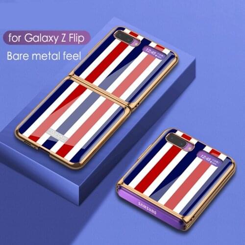 Luxury Pattern Tempered Glass Fold Cases For Samsung Galaxy Z Flip 9D Hard Protective Feminine Cover For Samsung Z Flip 5G/4G/3G