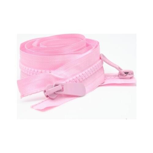 Free shipping 120cm Pink zipper Down jacket zipper 8# resin double zipper head open-end zipper sleeping bag coarse teeth