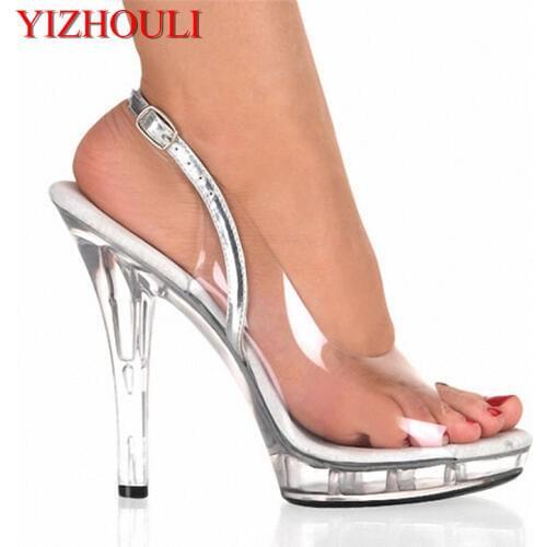 Crystal High Heels 13CM Sexy High Heel Sandals Platforms Womens Dance Shoes Night Club Pole Dancing Shoes