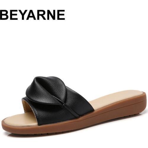 BEYARNENew fashion women flat slippers ladies casual non-slip beach slippers size 35-40 open toe without lace summer flats women