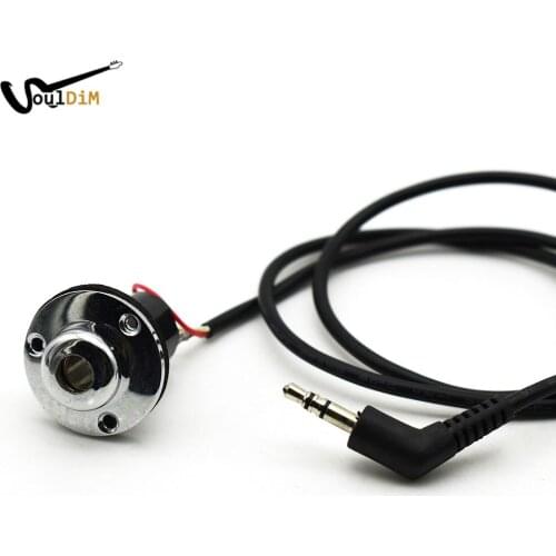 Acoustic Guitar Piezo Pickup EQ Cable Replacement 3.5mm Plug and 6.35mm Output Stereo Endpin Jack Socket