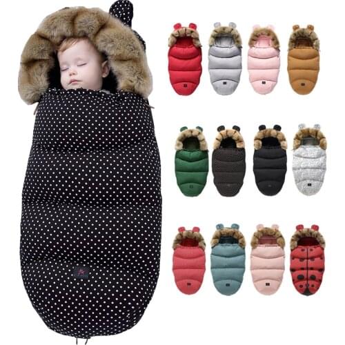 Sleeping Bag Baby Sleepsack For Stoller Winter Thick Blanket Soft Warm Envelope For Newborn Sleep Bags With Footmuff